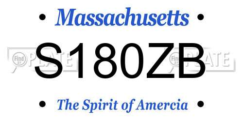 S180ZB Massachusetts License Plate