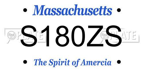 S180ZS Massachusetts License Plate
