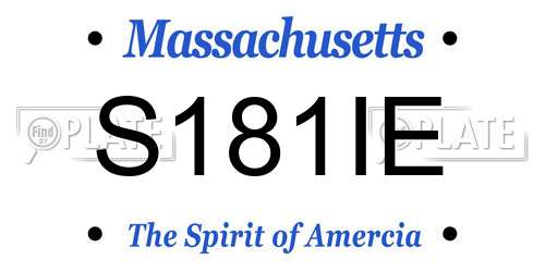 S181IE Massachusetts License Plate