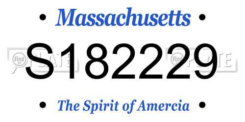 S182229 Massachusetts License Plate