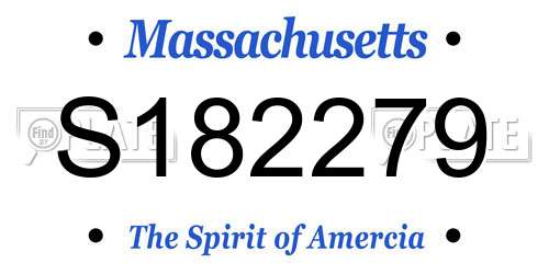 S182279 Massachusetts License Plate