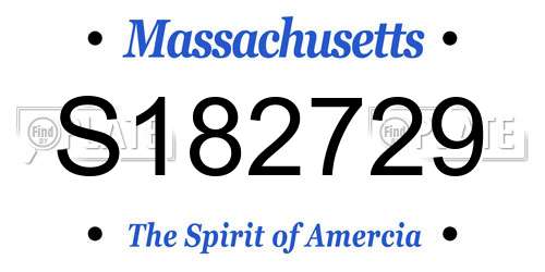 S182729 Massachusetts License Plate