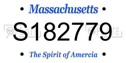 S182779 Massachusetts License Plate
