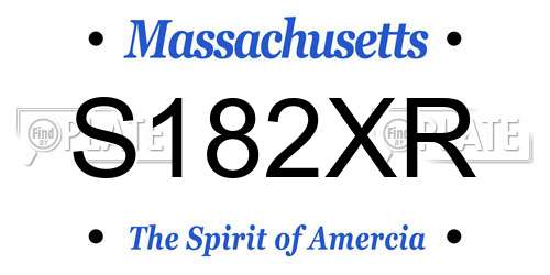 S182XR Massachusetts License Plate