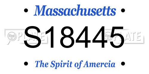 S18445 Massachusetts License Plate