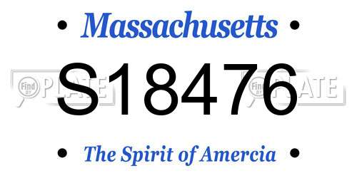 S18476 Massachusetts License Plate