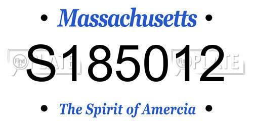 S185012 Massachusetts License Plate
