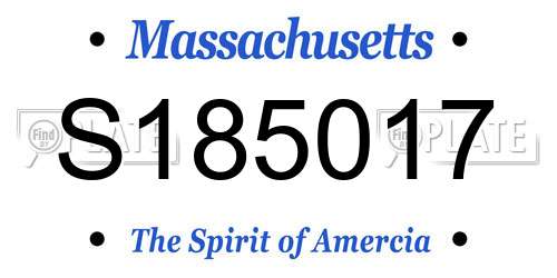 S185017 Massachusetts License Plate