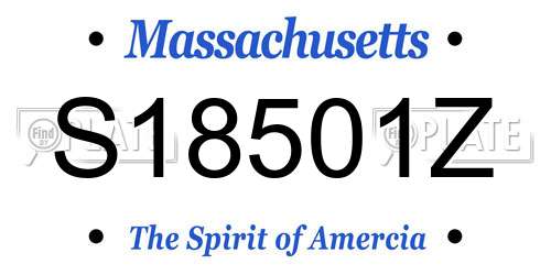 S18501Z Massachusetts License Plate