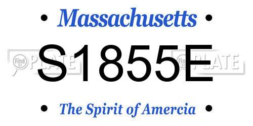 S1855E Massachusetts License Plate