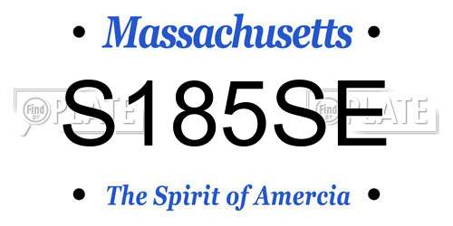 S185SE Massachusetts License Plate