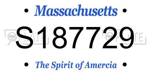 S187729 Massachusetts License Plate
