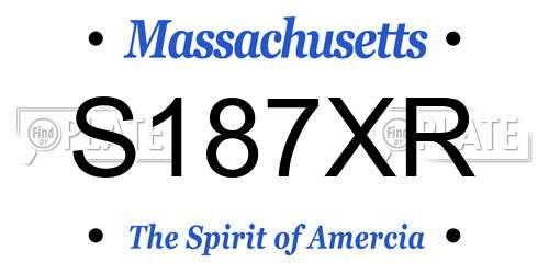 S187XR Massachusetts License Plate