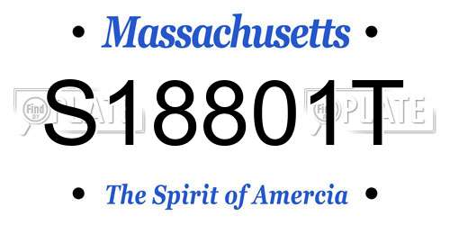 S18801T Massachusetts License Plate