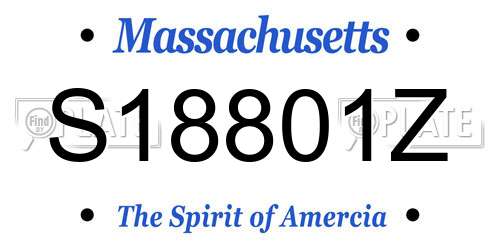 S18801Z Massachusetts License Plate