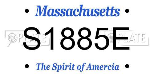 S1885E Massachusetts License Plate