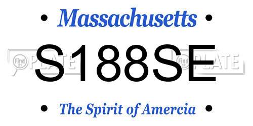S188SE Massachusetts License Plate