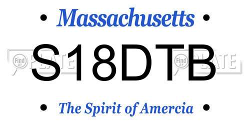 S18DTB Massachusetts License Plate