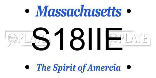 S18IIE Massachusetts License Plate