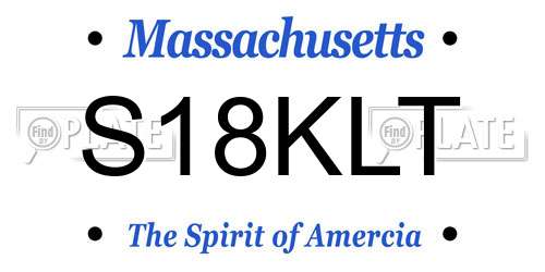 S18KLT Massachusetts License Plate