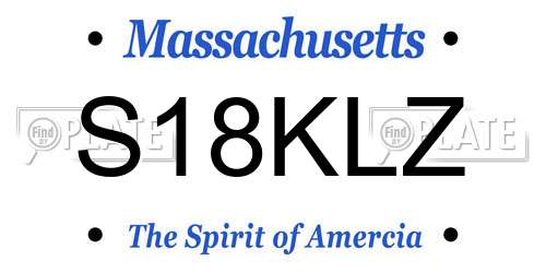 S18KLZ Massachusetts License Plate