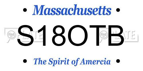 S18OTB Massachusetts License Plate