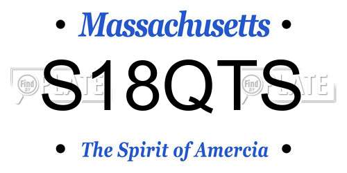 S18QTS Massachusetts License Plate