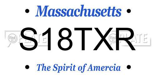S18TXR Massachusetts License Plate