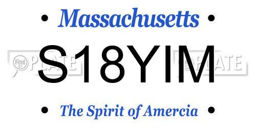 S18YIM Massachusetts License Plate