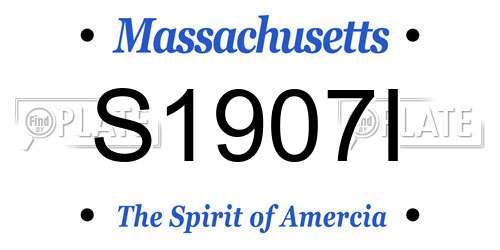 S1907I Massachusetts License Plate
