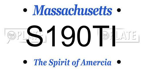 S190TI Massachusetts License Plate