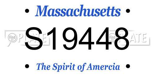 S19448 Massachusetts License Plate