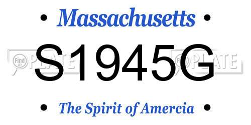 S1945G Massachusetts License Plate
