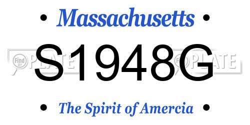 S1948G Massachusetts License Plate