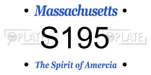 S195 Massachusetts License Plate