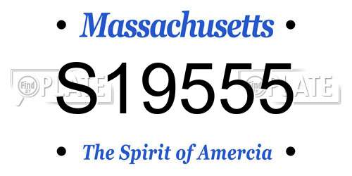 S19555 Massachusetts License Plate