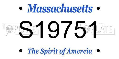 S19751 Massachusetts License Plate