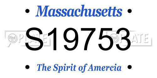 S19753 Massachusetts License Plate