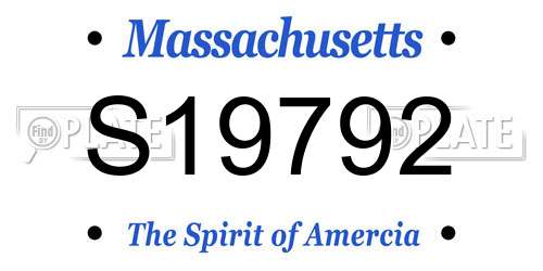 S19792 Massachusetts License Plate