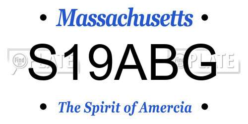 S19ABG Massachusetts License Plate