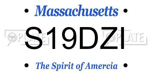S19DZI Massachusetts License Plate