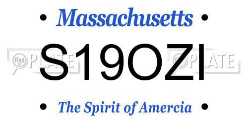 S19OZI Massachusetts License Plate