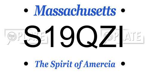 S19QZI Massachusetts License Plate