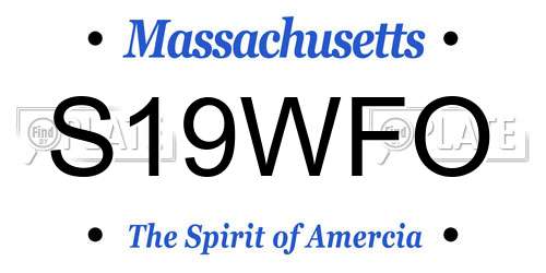 S19WFO Massachusetts License Plate