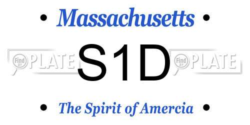 S1D Massachusetts License Plate