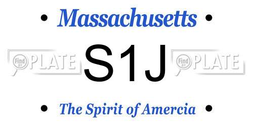 S1J Massachusetts License Plate