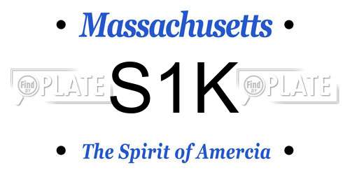 S1K Massachusetts License Plate