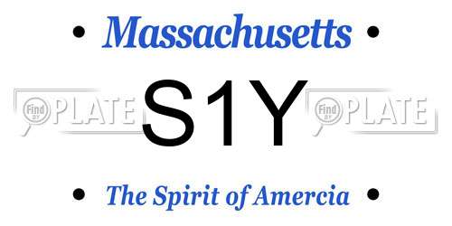 S1Y Massachusetts License Plate