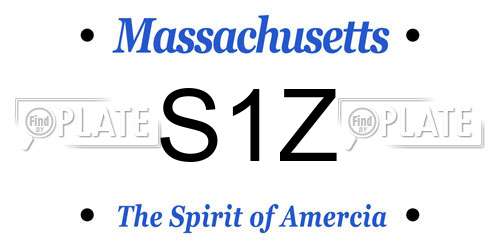 S1Z Massachusetts License Plate