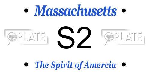 S2 Massachusetts License Plate
